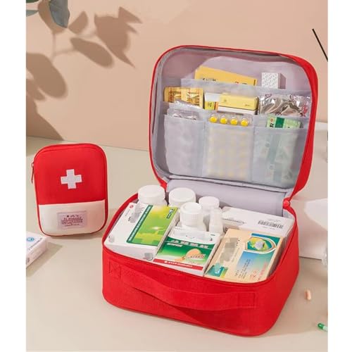 Image of Red First Aid Bag Empty 1st Aid Bag Medical Travel Case First Responder Emergency Storage Compact Medicine Bags for Car Home Office Kitchen Sport Outdoors (Yellow)