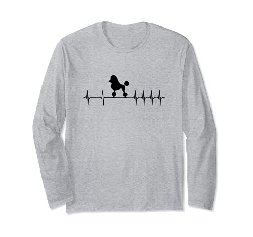 Poodle Dog Long Sleeve T-Shirt, Grey