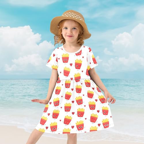Toddler Girls Summer Dress Cartoon Print Cute Girls Dress for 2-8 Years4