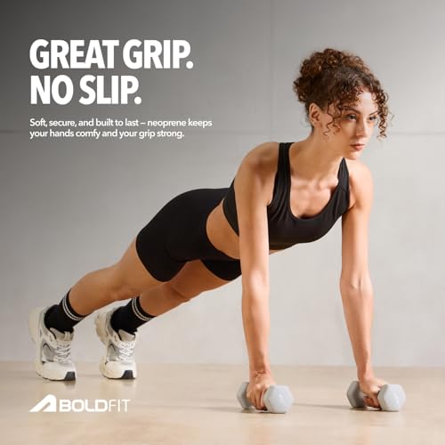 Image of Boldfit Adjustable Dumbbell Set for Men & Women,Rubber Coated Dumbbells with Anti-Slip Steel Handle,Compact, Space-Saving Home Gym Equipment for Strength Training & Weightlifting Full Body Workouts