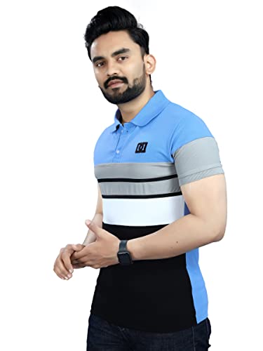 Image of Men's Regular Fit Striped Polo T-Shirts