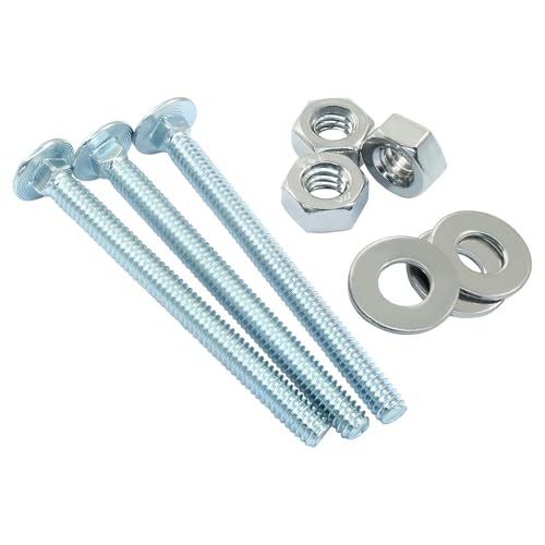Image of 12 Sets 1 /4-20 x 3 Inch Carriage Bolt Kit, Carbon Steel Carriage Bolts Galvanized Carriage Bolt Assortment, Round Head Carriage Screws with Hex Nuts and Flat Washers Full Thread Coverage