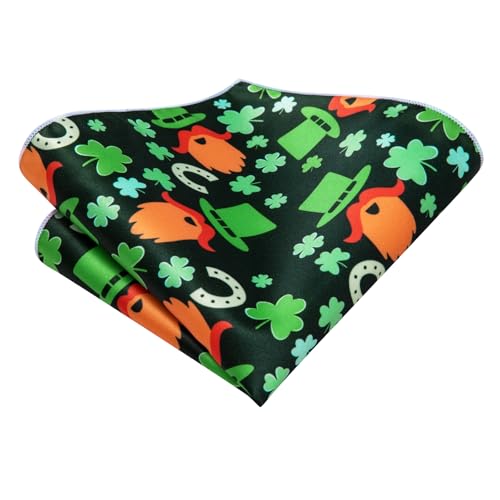 Image of Dubulle Mens Paisley Floral Silk Tie for Men Striped Necktie and Pocket Square Cufflinks Set Wedding Business