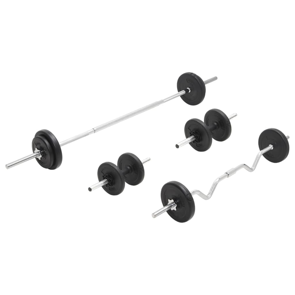 vidaXL Langhantel Kurzhantel Set Hantelset Hantelstange Langhantelstange Dumbbell Hantelscheiben Hantel Krafttraining Gewichtsscheibe 30kg