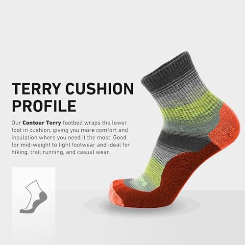 Image of GRIP6 Wool Micro-Crew Socks: Lightweight Wool Socks for Hiking, All Day Comfort - Wicking Crew Socks for Men and Women