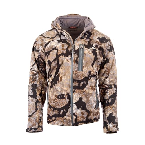 Kryptek Vellus Jacket: Men's Athletic Shell Jackets, Waterproof, Windproof, Insulated, Odor-Neutralizing for Hunting, Obskura Skyfall - L