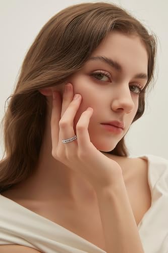 EAMTI 4MM Wedding Bands for Women Celtic Knot S925 Sterling Silver Wedding Rings Eternity Band Rings Size 3-112