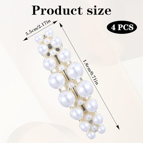 Set de 4 pinzas pequeñas con perlas para cabello miniatura 2