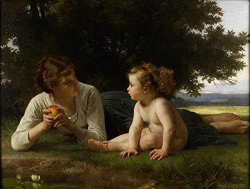 Toile Peinture Murale William Adolphe Bouguereau Tentation Décoration Salon 60x90cm