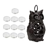 ULTECHNOVO 1 Juego De Candelabros Candelabros Decorativos Candelabros De Hierro Candelabros con Forma De Búho Linterna De Búho Vela De Té Cera
