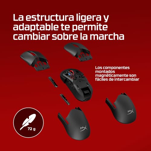 Ratón gaming inalámbrico HyperX modular con batería de 90h y sensor 26K 3