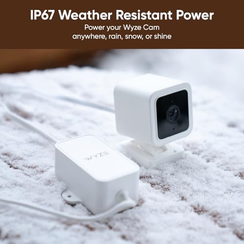 Wyze 20FT Outdoor Power Adapter for WYZE Pan v4/v3, Cam v4/OG/v3 Pro/Duo Cam Pan - No Drill Installation, IP67 Waterproof Cable (L-Shaped Micro-USB Adapter Included) - image 2