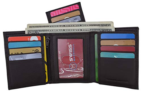 RFID Blocking Mens Trifold Wallet W/Removable Credit Card ID Holder2