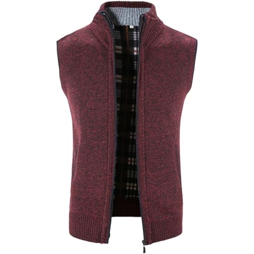 Veste en tricot pour homme veste mi-saison chaude col montant