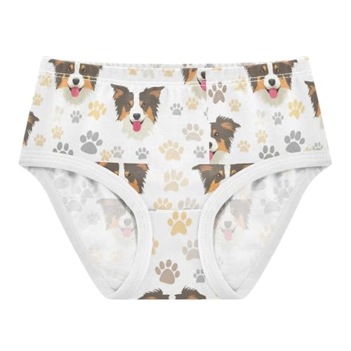 Toddler Underwear Floral 2t Cotton Cute Panties Girl Fancy Briefs Girls Undies Cute Dogs Paw Prints White
