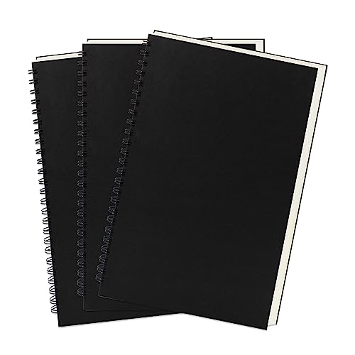 Carnet de croquis pour artistes et étudiants lot de 3 cahiers vierges à spirales format nomade