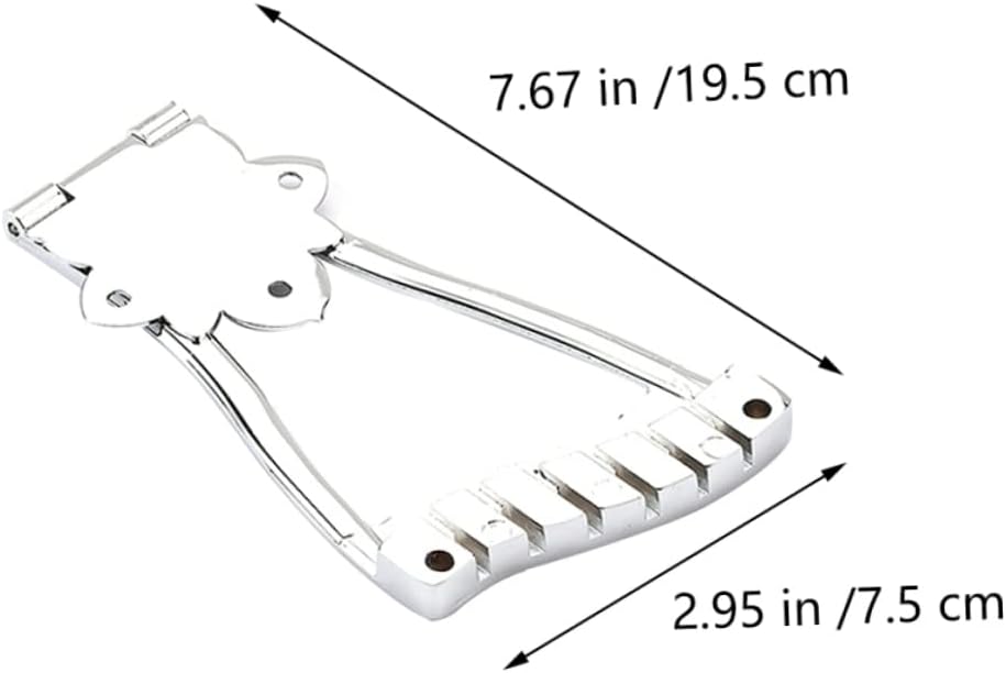 6-String Guitar Tailpiece Bridge Chrome Plated Drawing String Board for Electric Guitar Accessories GA418A