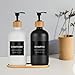 HVSWLY Bathroom Label Stickers for Organizing, Waterproof Label Stickers for Bottles and Jars Containers, Hand Soap and Lotion Shampoo Conditioner Soap Dispenser Labels (24 PCS, Black)