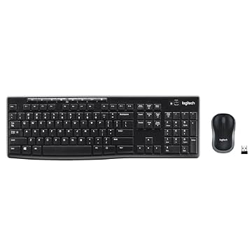 Logitech MK270 Full Size Wireless Keyboard and Mouse Combo - Black