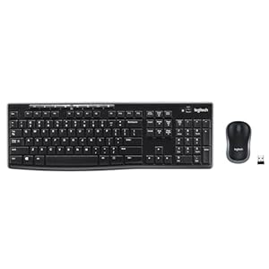 Logitech MK270 Wireless Keyboard and Mouse Combo for Windows, 2.4 GHz, 8 Multimedia Keys, PC, Laptop, Wireless Keyboard Compact Mouse Combo – Black