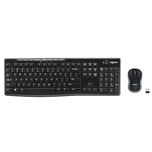 Logitech MK270 Wireless Keyboard and Mouse Combo for Windows, 2.4 GHz Wireless, Compact Mouse, 8 Multimedia and Shortcut Keys, 2-Year Battery Life, for PC, Laptop - Black by Logitech - Used condition - US$17.47