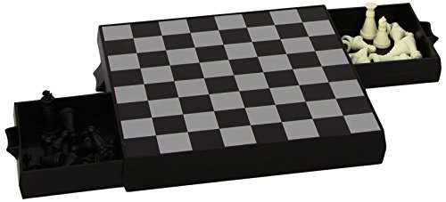 JUEGO - Scacchi e Dama Cinese I Gioco Da Viaggio Portatile I 2 In 1 I Gioco Da Tavolo Magnetico Pieghevole I Passatempo Per Bambini - Bianco & Nero