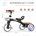 SEREED Colorful Lighting Toddler Tricycle for 2-5 Years Old Boys, Adjustable Seat&Handlebar Trike, Removable Basket, Birthday Gift Idea for Kids Ages 2+ (Black)