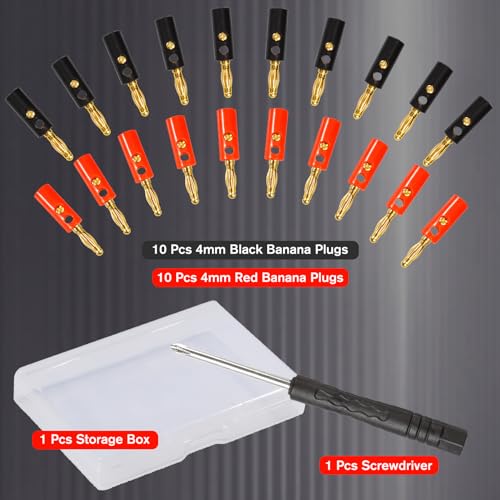 SPEEDWOX 20 Piezas Banana Plugs 4mm con Tornillo miniatura 3