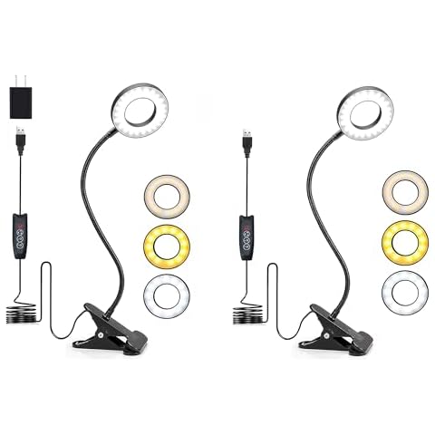 Foneso Desk Lamp Clip on Light with Adapter and Desk Lamp Clip on Light Cover