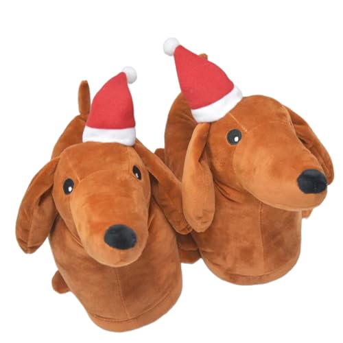 Image of Unimaglif Cute Dachshund Slippers For Women - Cozy Warm Animal Dog Slippers For Indoor