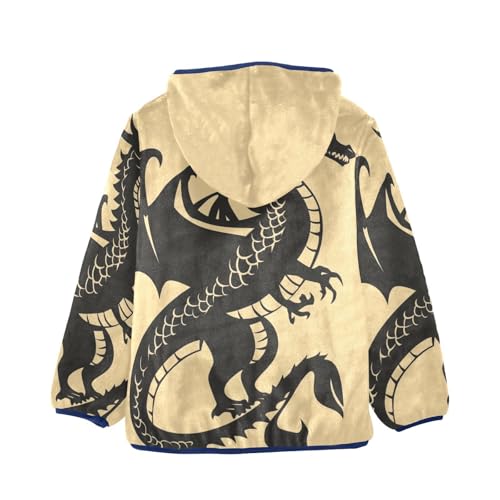 Mythical Dragon Girls Fleece Jacket Girls Fall Jacket Girls Zip Up Hoodie Girls Sherpa Jacket 2-10T2