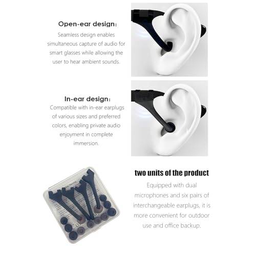 Cozisteady Sound Booster - Privacy Listening Silicone Audio Enhancer for RayBan Oakley Meta Rokid XREAL VITURE Rayneo Inmo AR/AI Smart Glasses Accessory accessories (2pack)