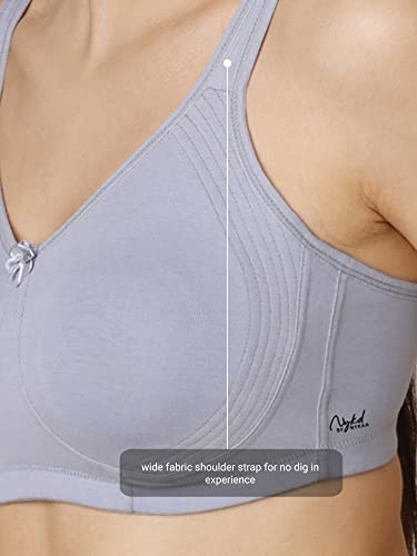 Image of NYKD (Nyb169 Cotton Non Padded & Non Wired Side Support Encircled Shaping Bra for Women (Pack of 2)|Full Coverage Bra with Contoured Lift & Support | No-Dig Fabric Straps (Available in Plus Sizes)