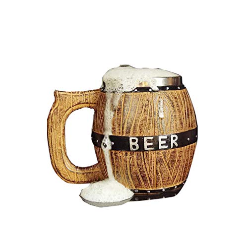 Chope à bière à double paroi, 580 ml, grande capacité, en bois, tonneau en acier inoxydable, souvenir respectueux de l'environnement Cover