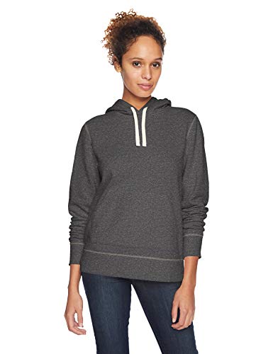 Amazon Essentials Women's French Terry Fleece Pullover Hoodie, charcoal heather, Medium