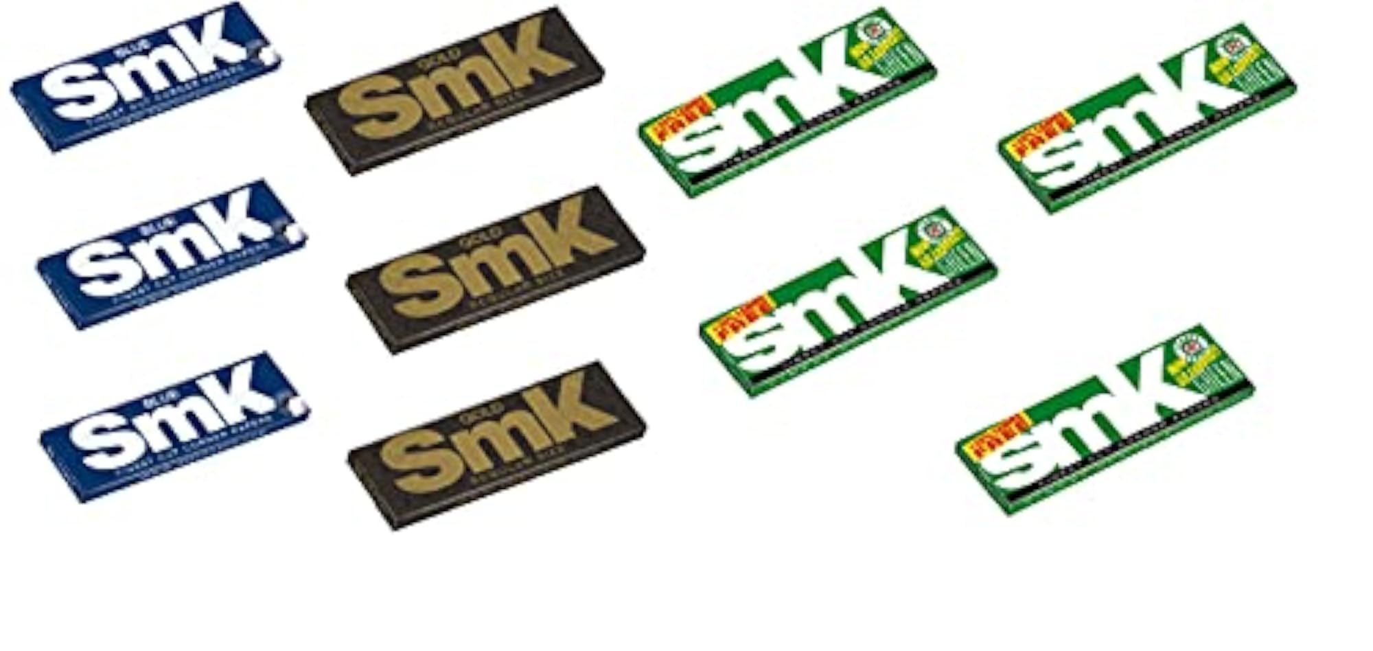 SMK Regular Blue White Bleached Rolling Paper, Pack of 3