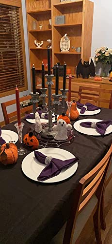 Ploymono Purple Heavy Duty Cloth Napkins - 17 X 17 Inch Solid Washable Polyester Dinner Napkins - Set Of 8 Napkins With Hemmed Edges - Great For Weddings, Parties, Banquets Dinner & More #TOP3