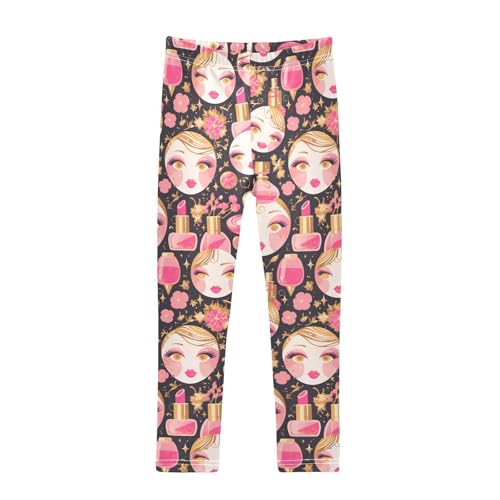 Beauty Cosmetics Pattern Kids Baby Girls Legging Soft High Waisted Sweatpants Sports