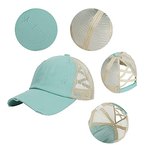 Gorra ajustable con ponytail y diseño desgastado miniatura 3