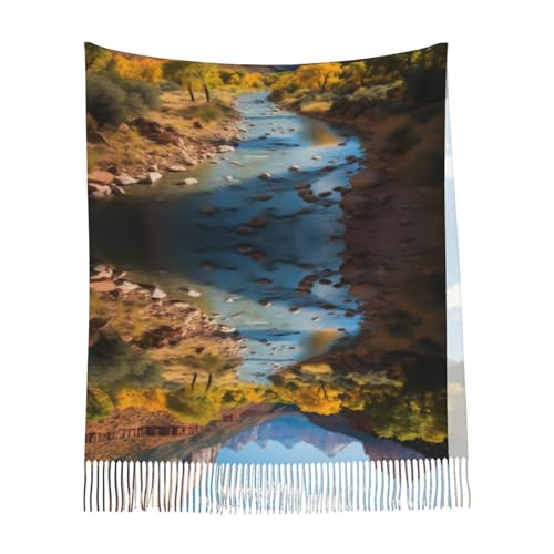 Tassel Scarf Zion National Park Printde Scarfs For Women Fashion Fringed Shawl Plush Fringed Scarf Soft Chunky Large Scarves 6