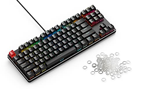 Glorious Modular Mechanical Gaming Keyboard - Compact (61 Key) (Black) (GMMK-Compact-BRN) + Glorious O-Ring Switch Noise Dampeners for Cherry MX Mechanical Keyboard | 120x - 70A Thin Hard (Bundle)