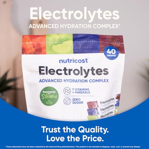 Nutricost Electrolytes Complex, Variety Pack Flavored, 40 Stickpacks - Advanced Hydration Complex