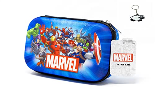 Marvel Molded Pencil Case - Best Marvel Pencil & Pen Holder w/ Keychain / Superhero Pencil Case
