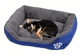 PAWSINSIDE Pet Soft Plush Cuddler Warm Bed Comfy Kennel Pad Sleeping Mat for Small Medium Dogs and Cats (Royal Blue, Medium)