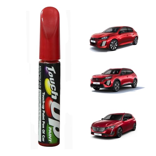 Treesiche Retouche de Peinture pour Peugeot, Stylo Réparation des Rayures Auto De Peinture, Solution Rapide et Facile pour la Réparation,Rouge Elixir (EVH)
