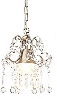 LuFun 1-Light K9 Clear Crystal Chandeliers,Crystal Pendant Light,Ceiling Light Fixtures for Living Room