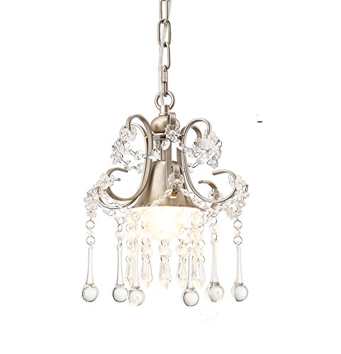 LuFun 1-Light K9 Clear Crystal Chandeliers,Crystal Pendant Light,Ceiling Light Fixtures for Living Room
