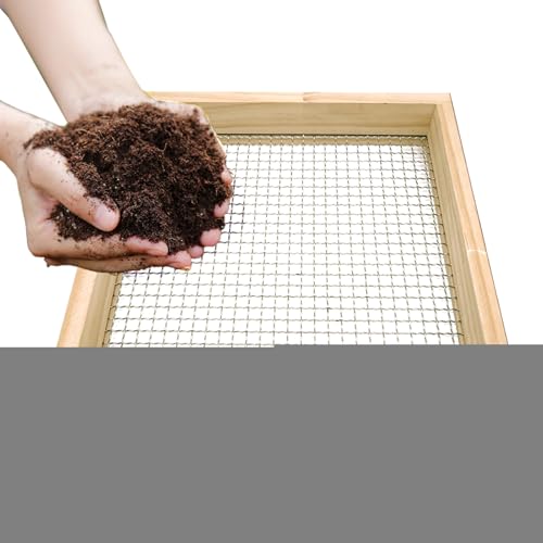 Cribador De Tierra para Jardín - Criba De Malla para Suelo,Malla Resistente De Gran Capacidad para Preparar Compost Y Filtrar Piedras