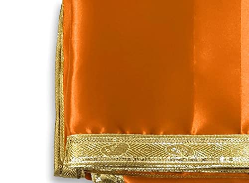 Image of Pooja Silk Cloth for Multi Purpose Use - Set of 2 (Green)
