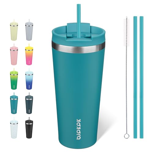 Image of BJPKPK 22 oz Coffee Tumbler with Straw, Insulated Stainless Steel Cup